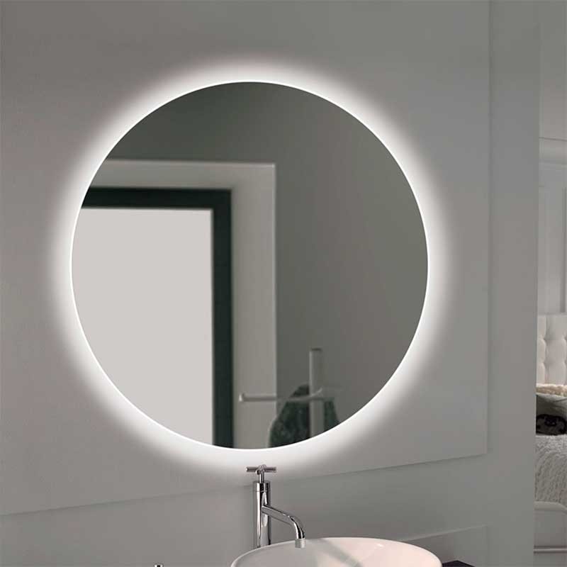 Espelho de casa de banho luminoso redondo com LEDs preto C80 x A80 - NUMEA